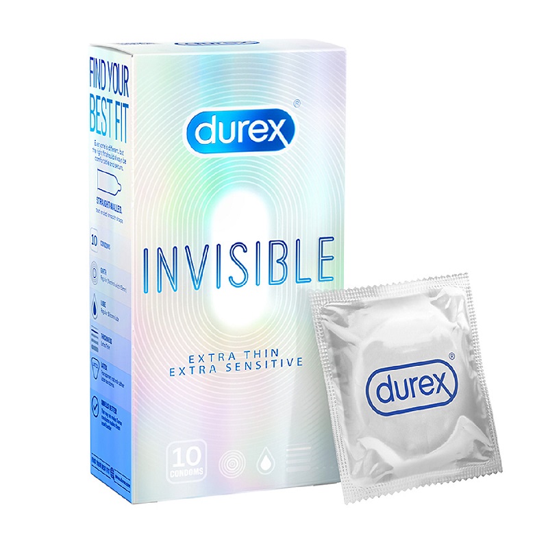 Bao Cao Su Siêu Mỏng Durex Invisible (10 chiếc) 1 bao cao su cuc sieu mong durex invisible 1