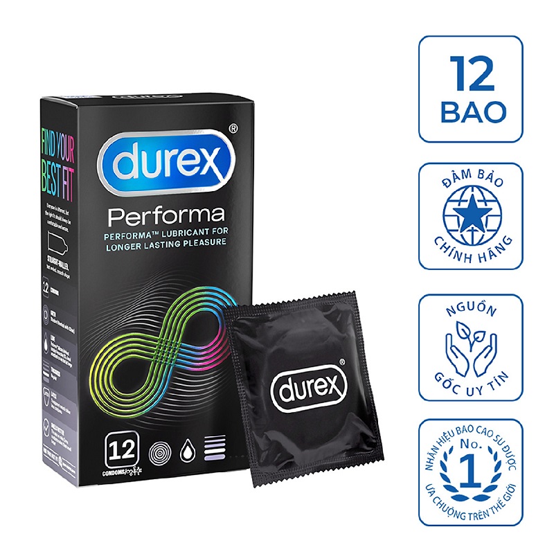 Bao cao su Durex Performa (12 chiếc) 4 bao cao su durex performa 1