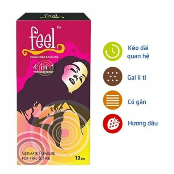 Feel 4 in 1 (12 chiếc) 6 bao cao su feel 4in1 keo dai thoi gian hop 12 cai 3